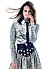 Alicia Vikander i mönstrad skjorta och kjol från Louis Vuitton