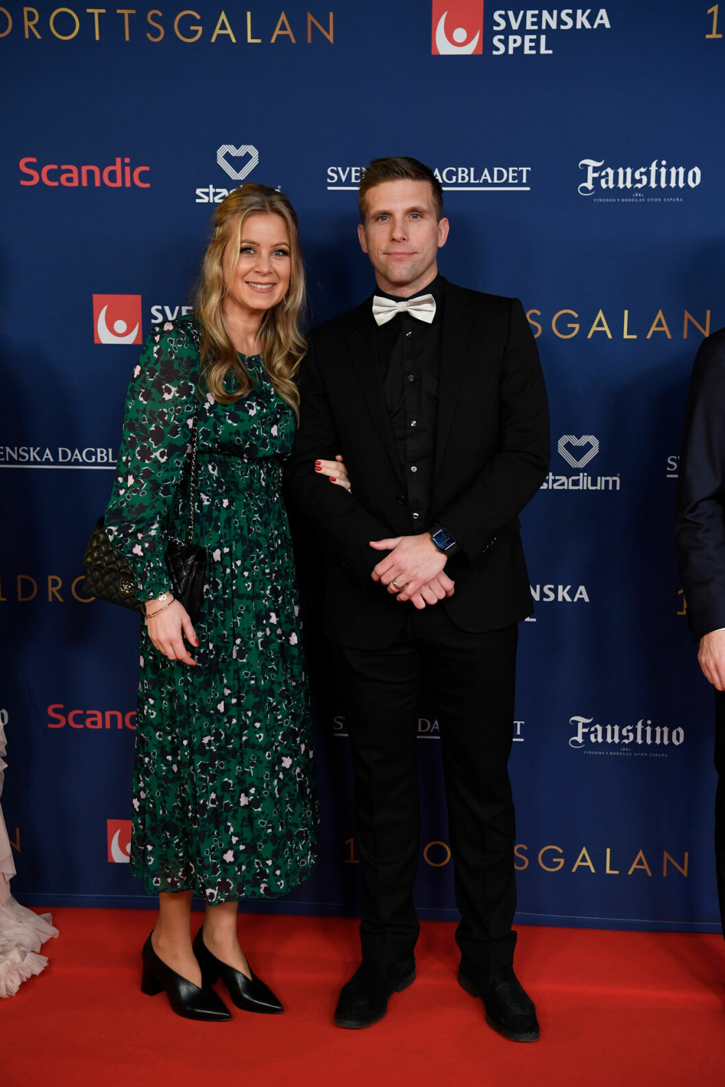 Anders Svensson och Emma Johansson. Anders Svensson och Emma Johansson på röda mattan på Idrottsgalan 2020