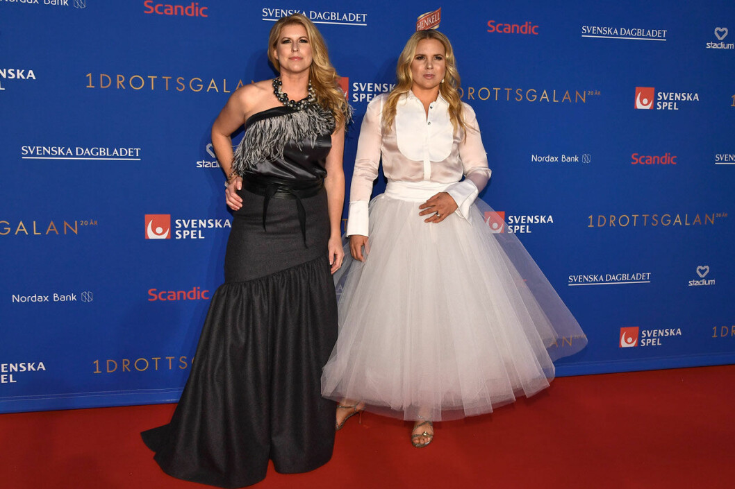 Anja Pärson och frun Filippa Rådin. Röda mattan, Anja Pärson och frun Filippa Rådin