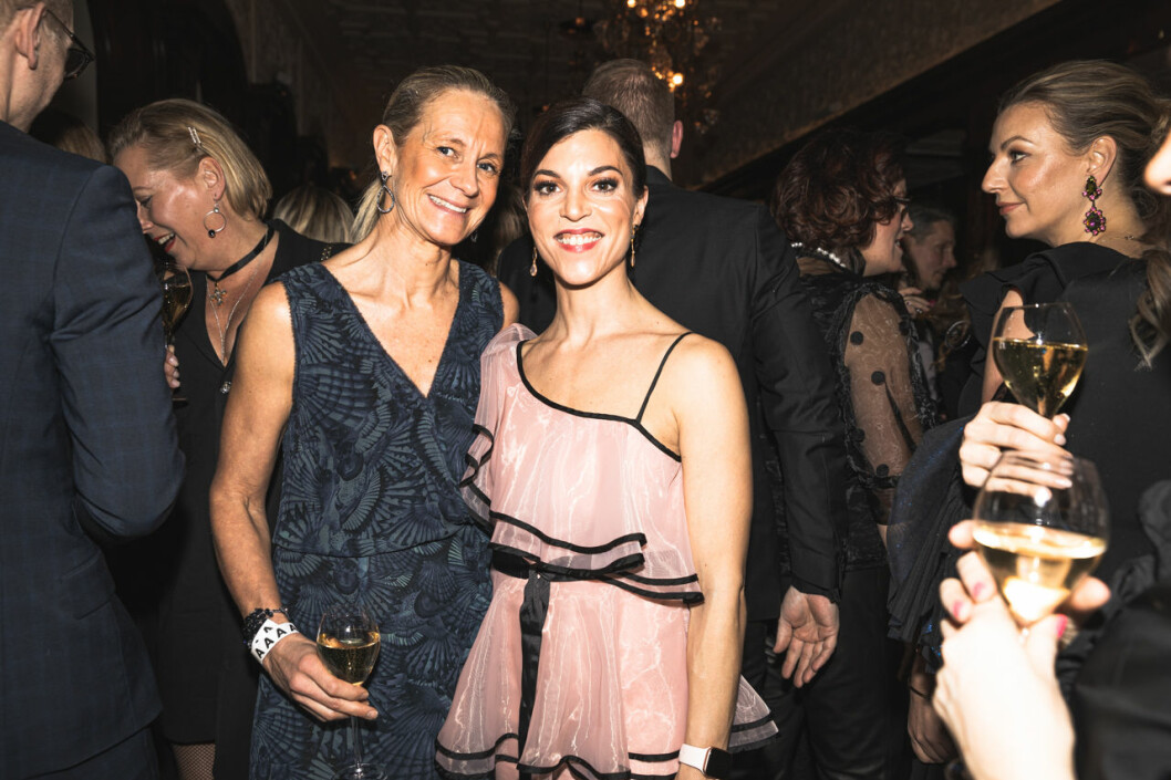 Catarina Larsen och Sara Forssberg. Catarina Larsen och Sara Forssberg på annonsmingel före ELLE-galan 2020