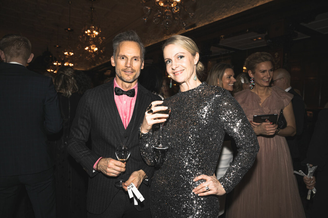 Jens Svensson och Lina Eklund. Jens Svensson och Lina Eklund på annonsmingel före ELLE-galan 2020