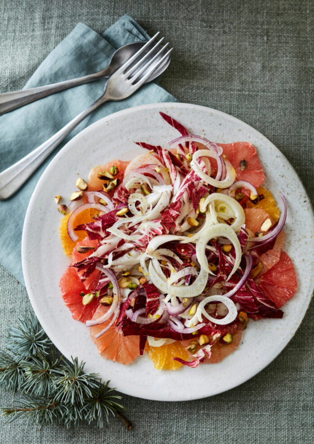 Apelsinsallad med fänkål och pistasch. Recept på apelsinsallad med fänkål och pistasch