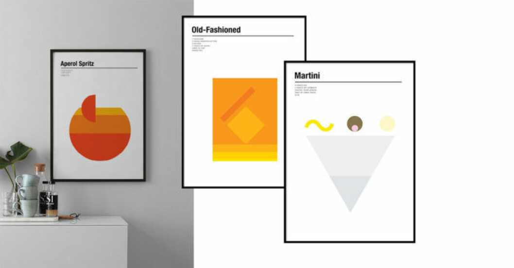 Posters med drinkar från Desenio.