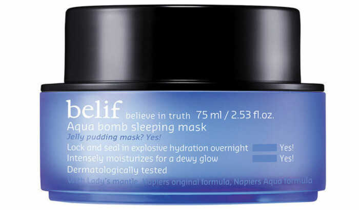 Aqua bomb sleeping mask, Belif är en djupt återfuktande nattmask. Klicka på bilden och kom direkt till ansiktsmasken. aqua bomb sleeping mask belif nattmask återfuktande