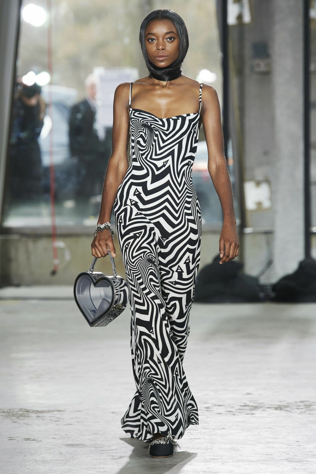 Area.NYC AW20 Zebramönstrad klänning