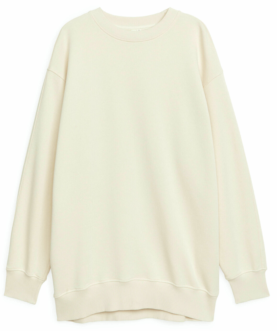 Sweatshirt i krämbeige och oversized något längre modell från arket