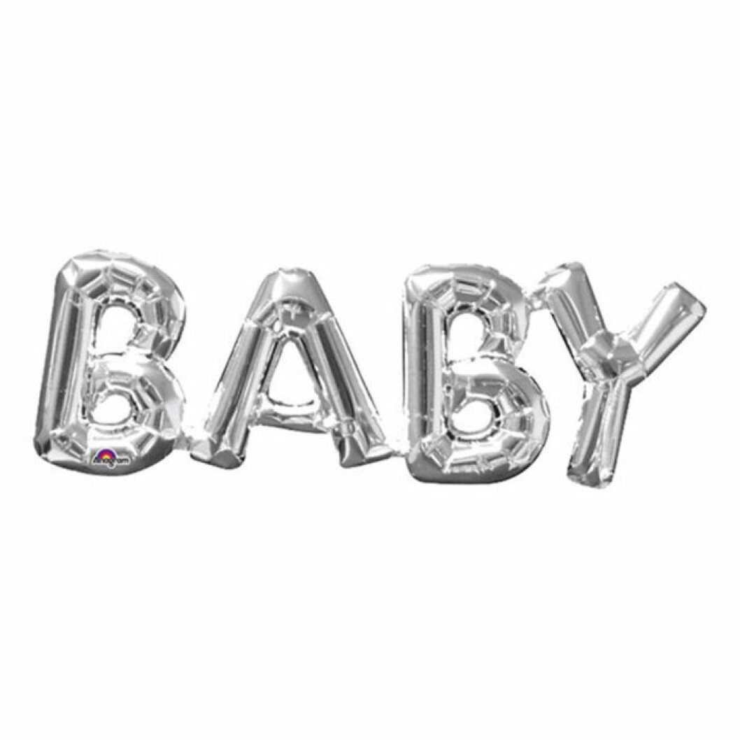 Folieballong med texten baby
