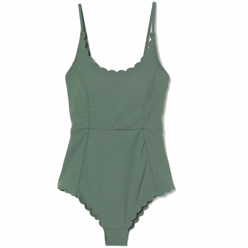 Grön vågig baddräkt från H&M