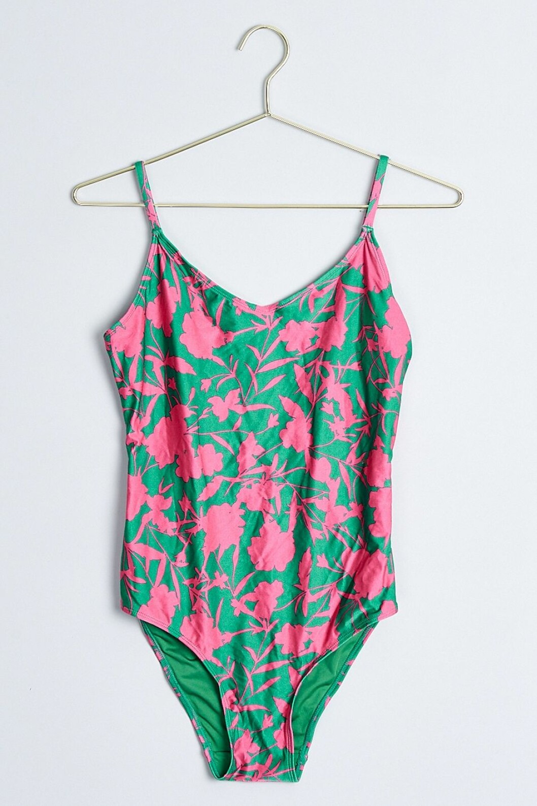 Grön och rosa-mönstrad baddräkt från Gina Tricot.