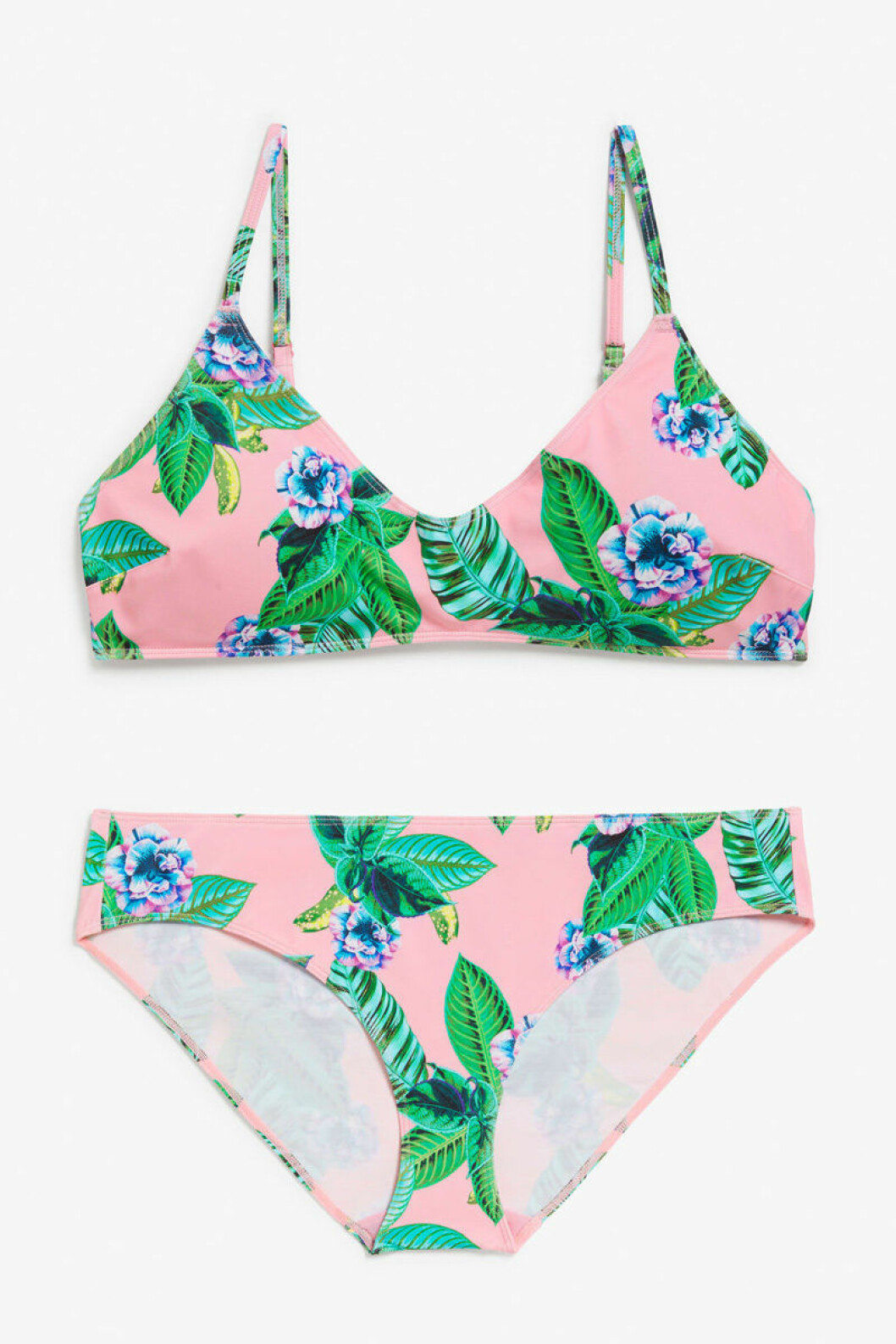 Rosa bikini med blad och blommor från Monki.