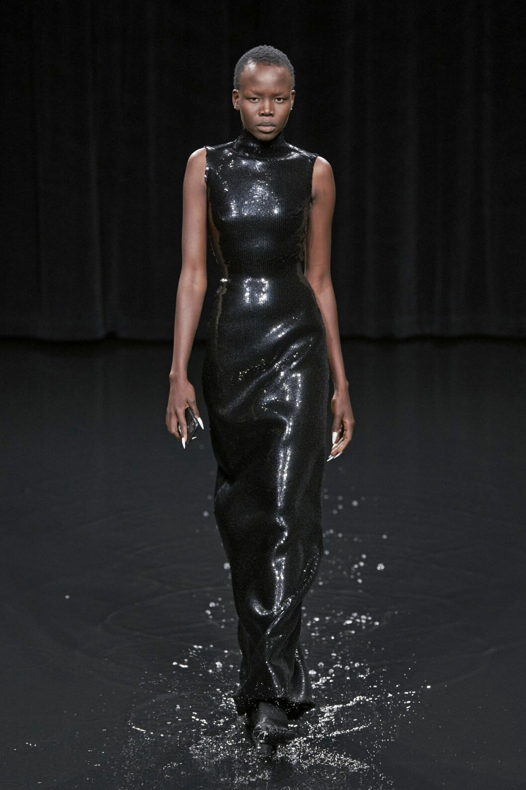 Balenciaga AW20 svart paljettklänning balenciaga