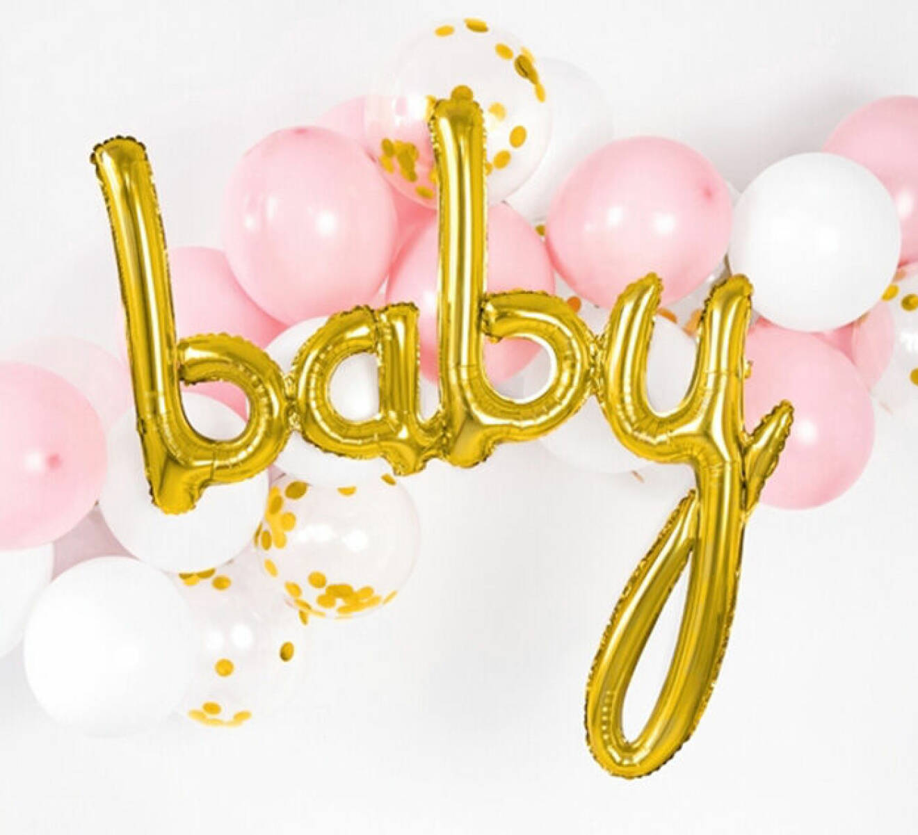 gender reveal ballong baby i guld från my perfect day