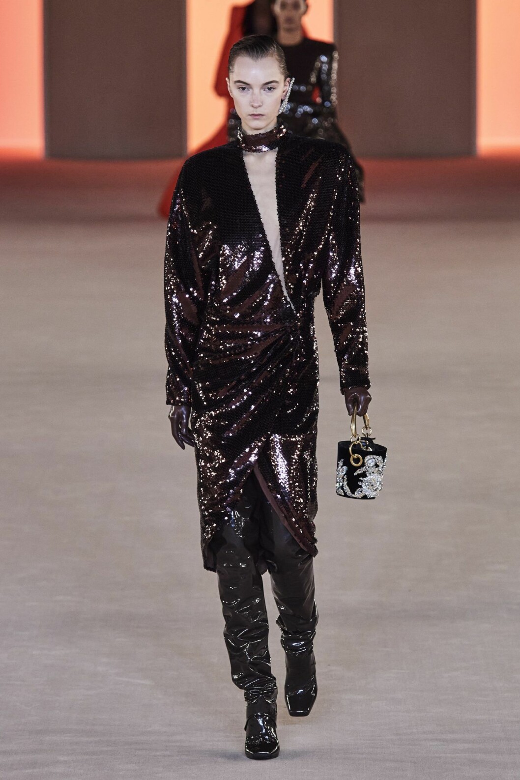 Balmain AW20 Brun paljettklänning hösten 2020