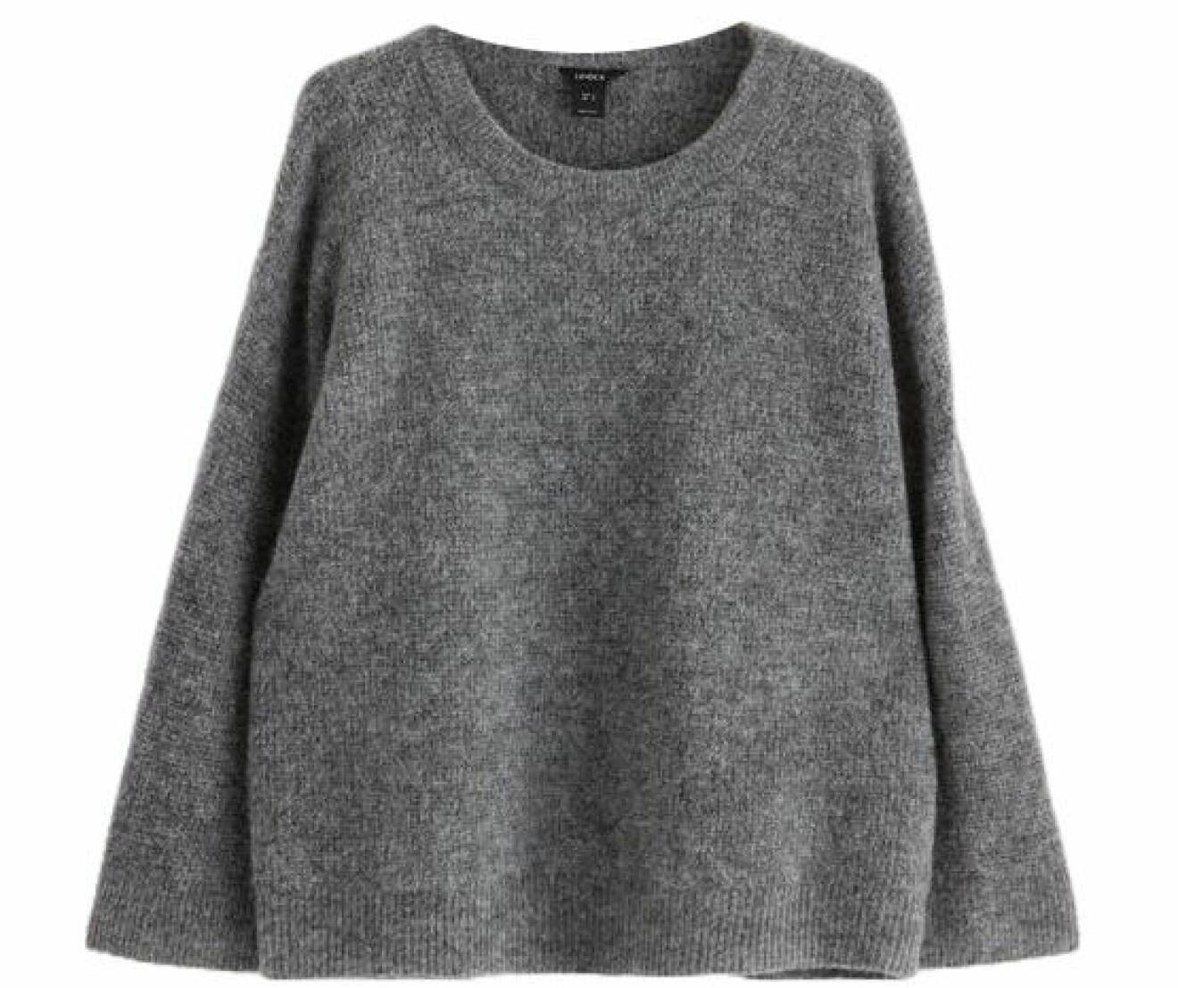 grå stickad tröja i ull från lindex