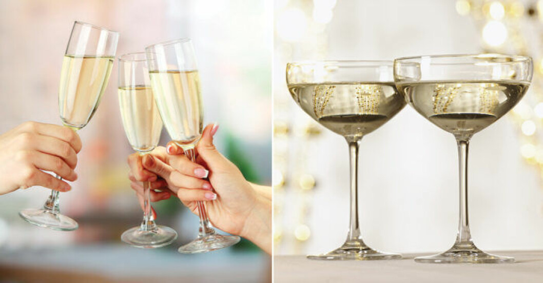 Vilka champagneglas är bäst? Flöjtglas eller coupeglas? Foto: Shutterstock Vilka champagneglas är bäst? Flöjtglas eller coupeglas?