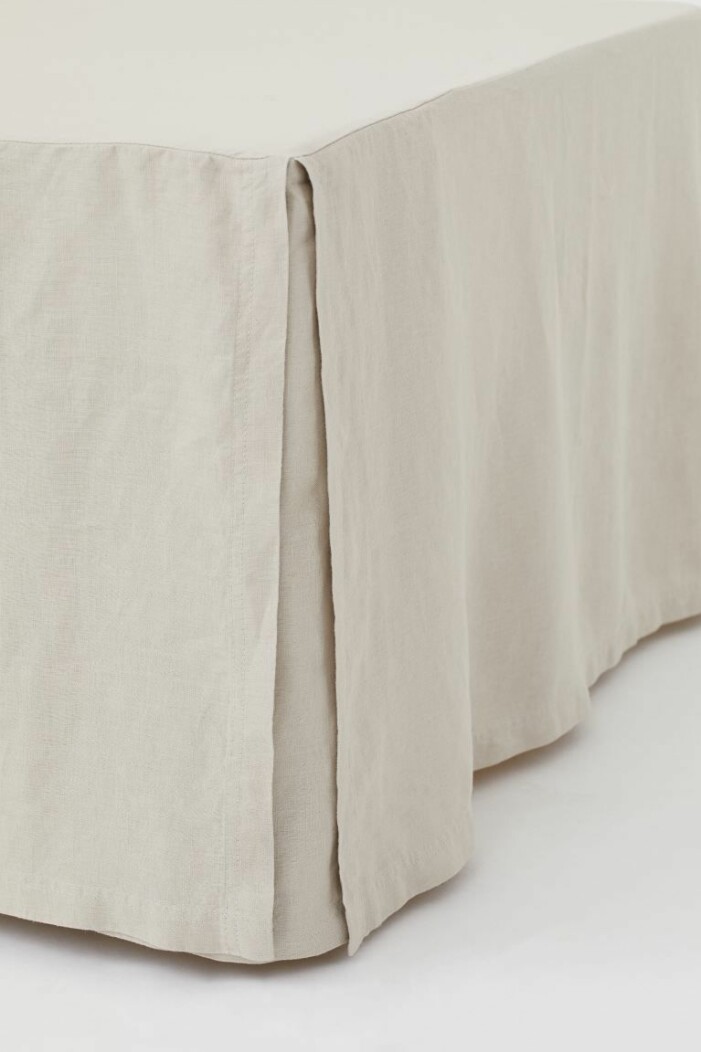 beige sängkappa linne hm