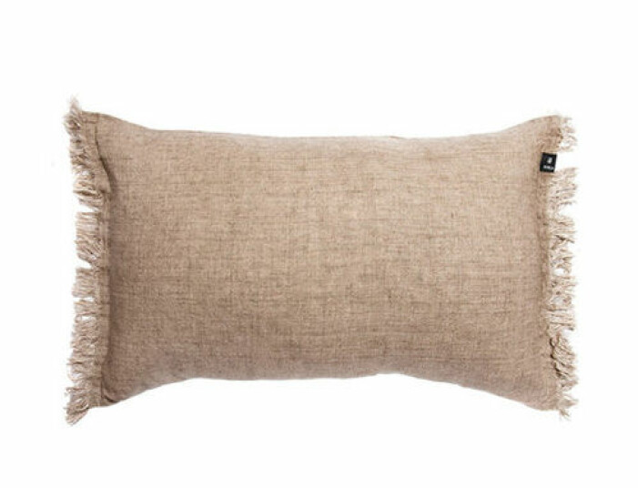 Beige linnekudde med fransar, Himla