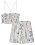 beige och blått mönstrat matchande set med linne och shorts för dam från H&amp;M 2022