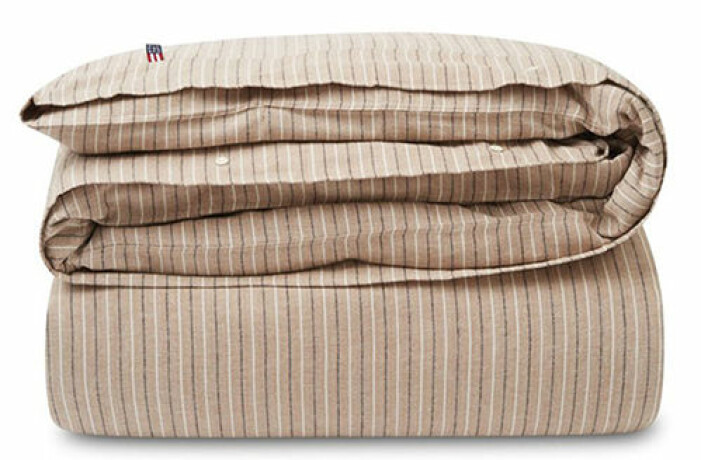 beige påslakan i flanell från lexington
