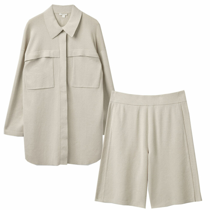 stickat beige set från cos