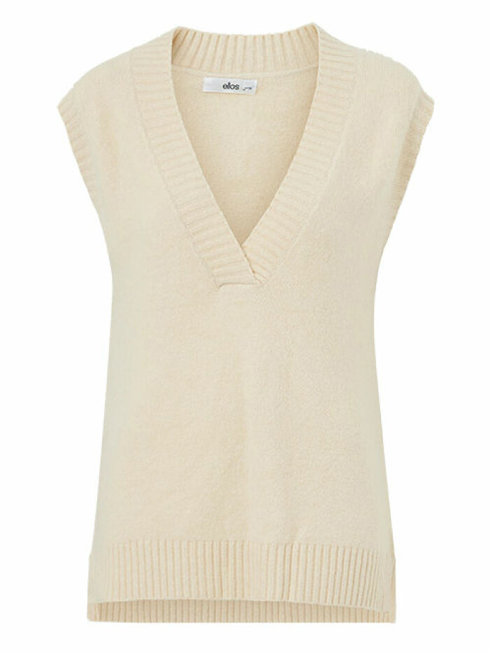 beige stickad väst