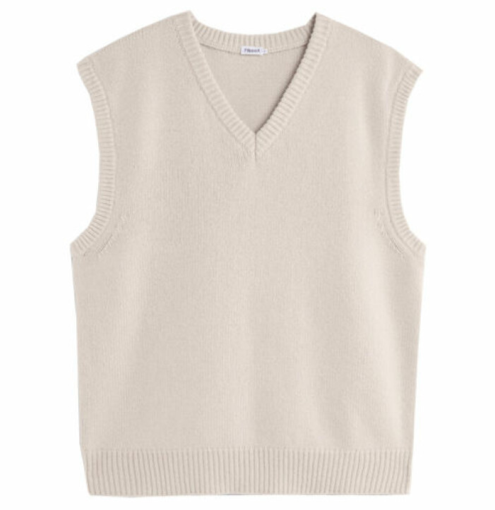 beige väst stickad
