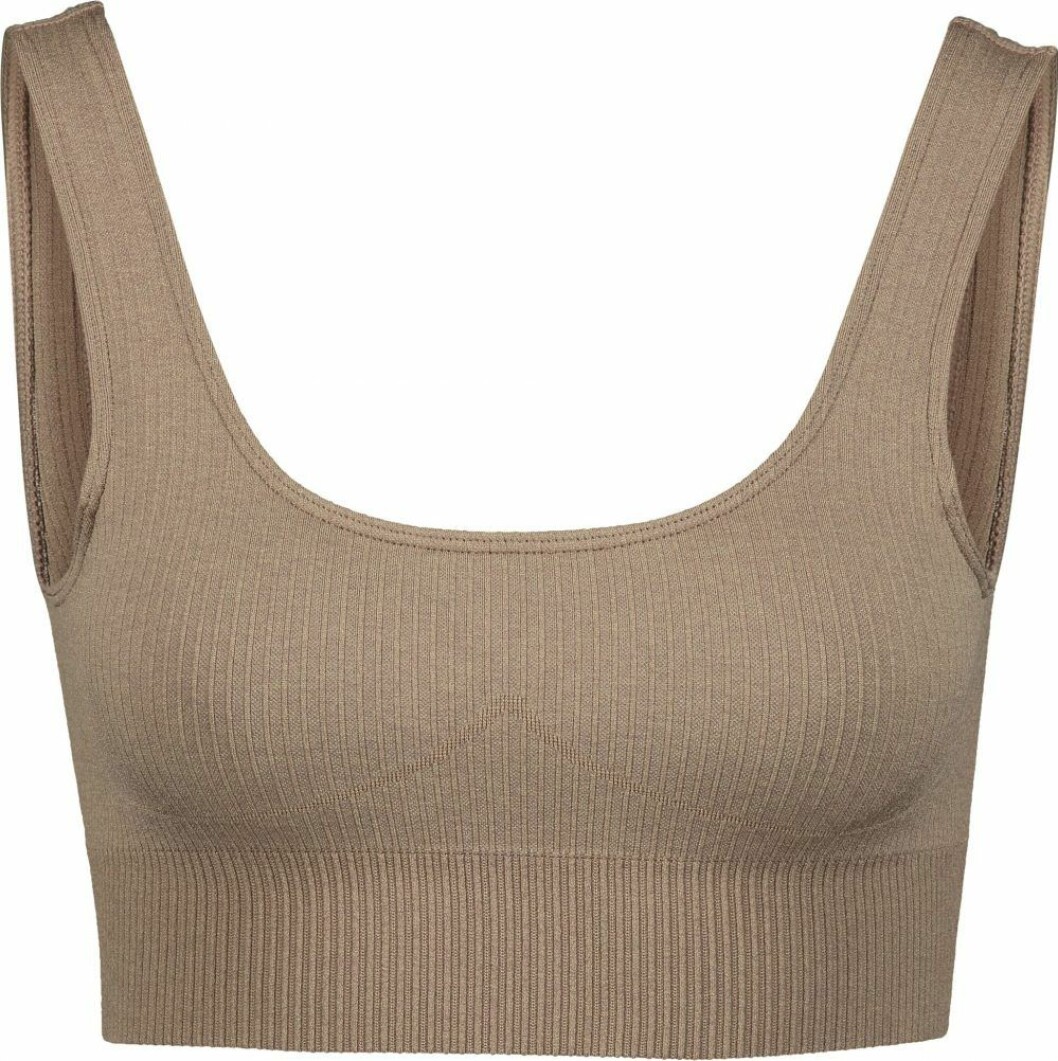 Sömlös sport-bh i en vacker och trendig nyans av beige från Aim´n.