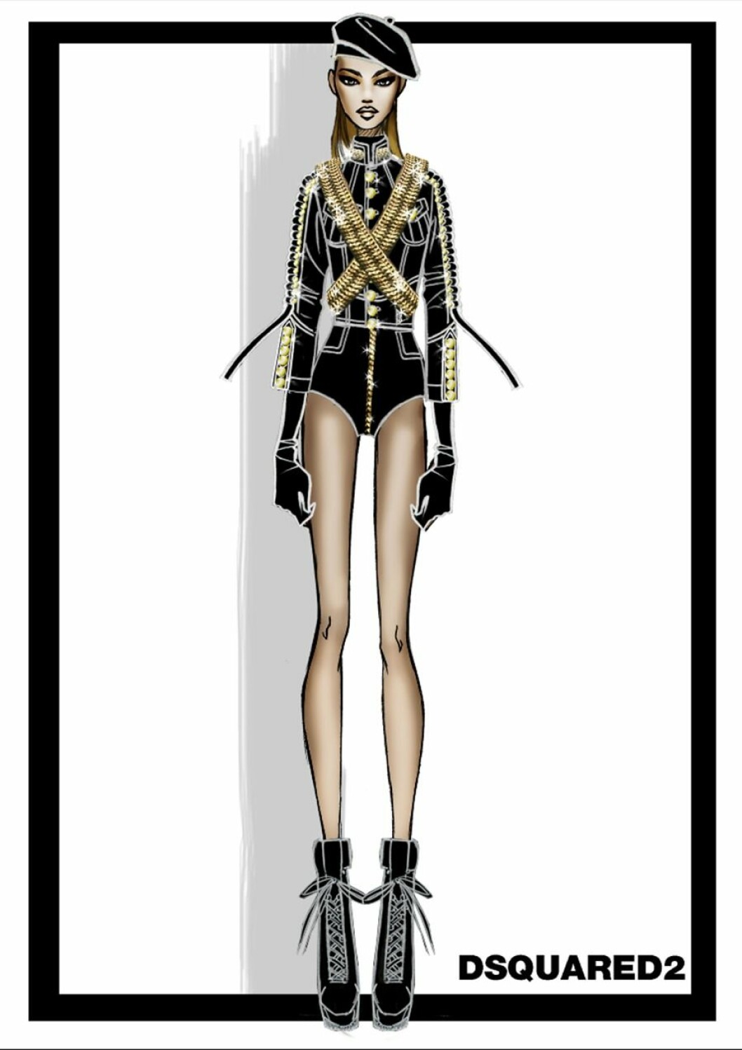 Beyonce Dsquared2 Superbowl 50 Sketch