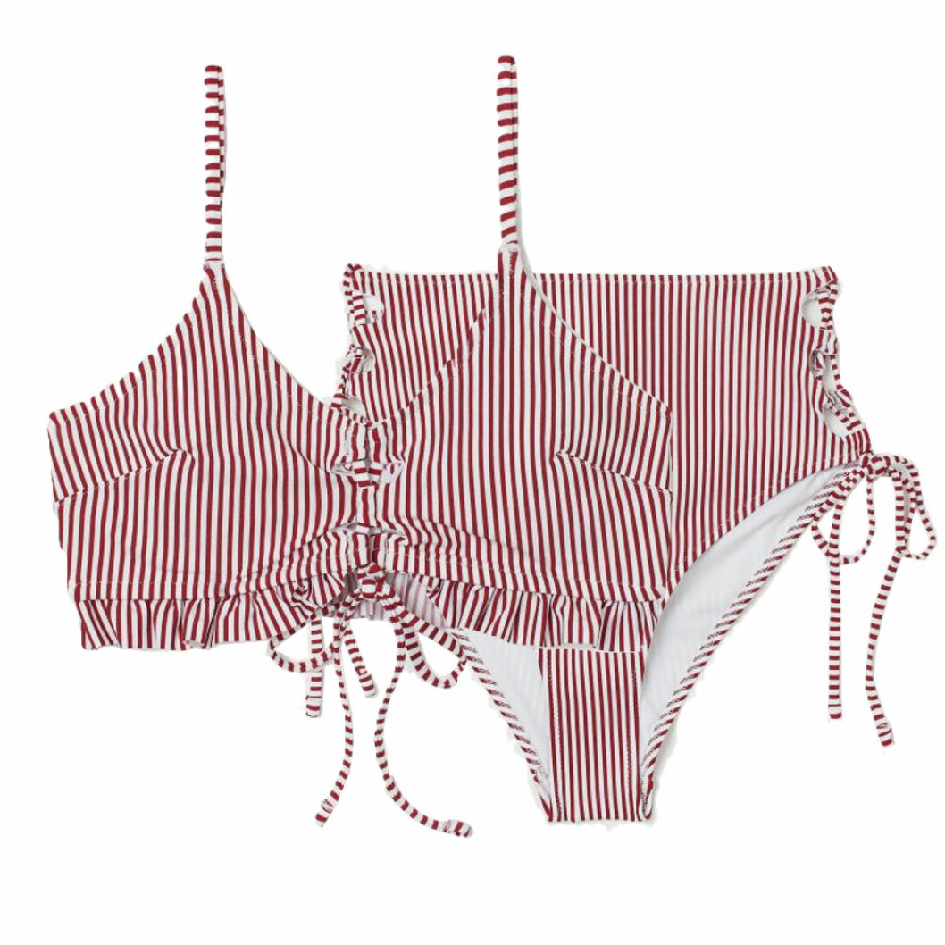Röd bikini från H&M med volanger