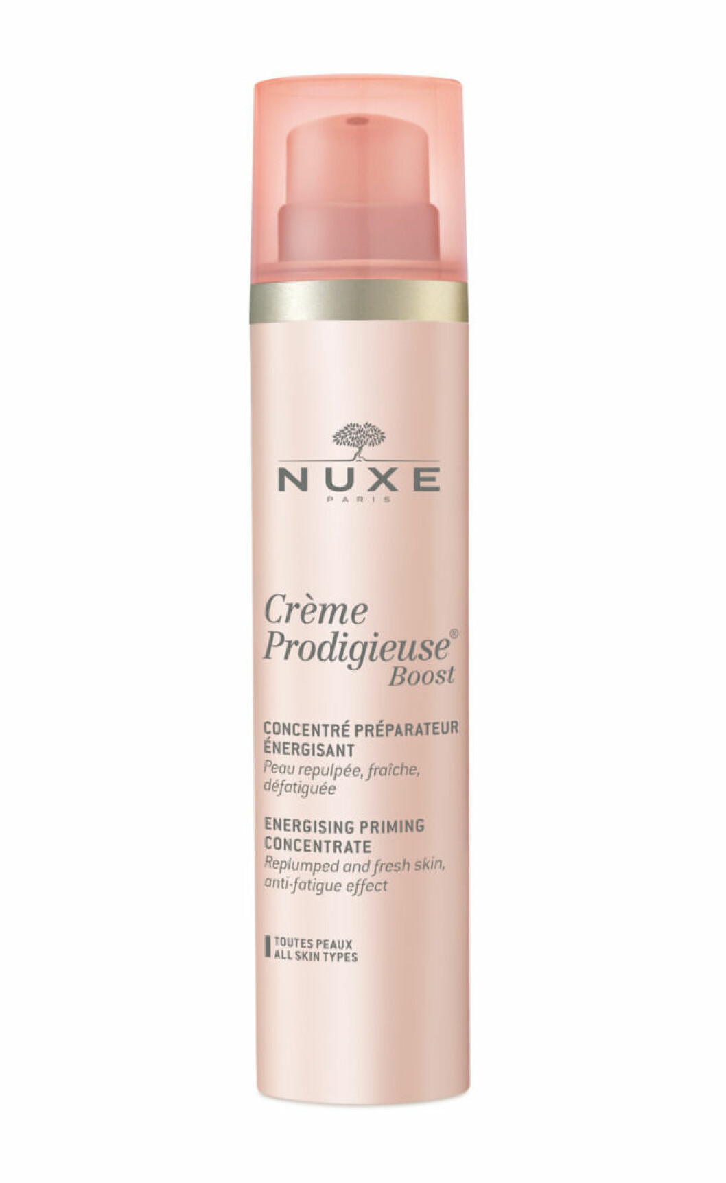 Nuxe Crème prodigieuse boost energising priming concentrate är en essence med energi. Nuxe Crème prodigieuse boost energising priming concentrat