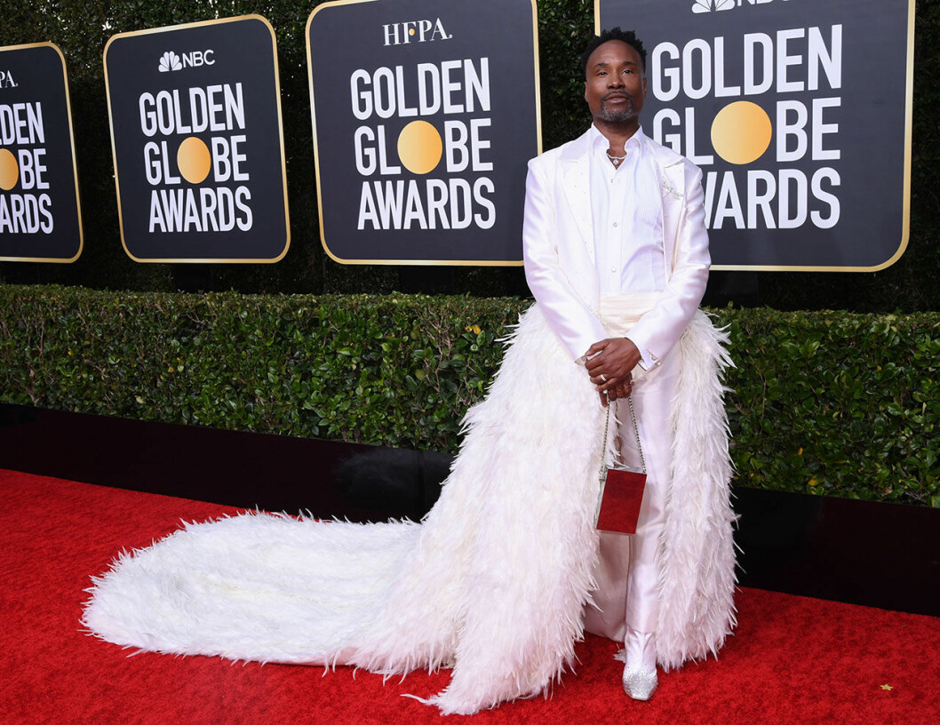 Billy Porter strålade på röda mattan. Billy Porter på Golden Globes 2020