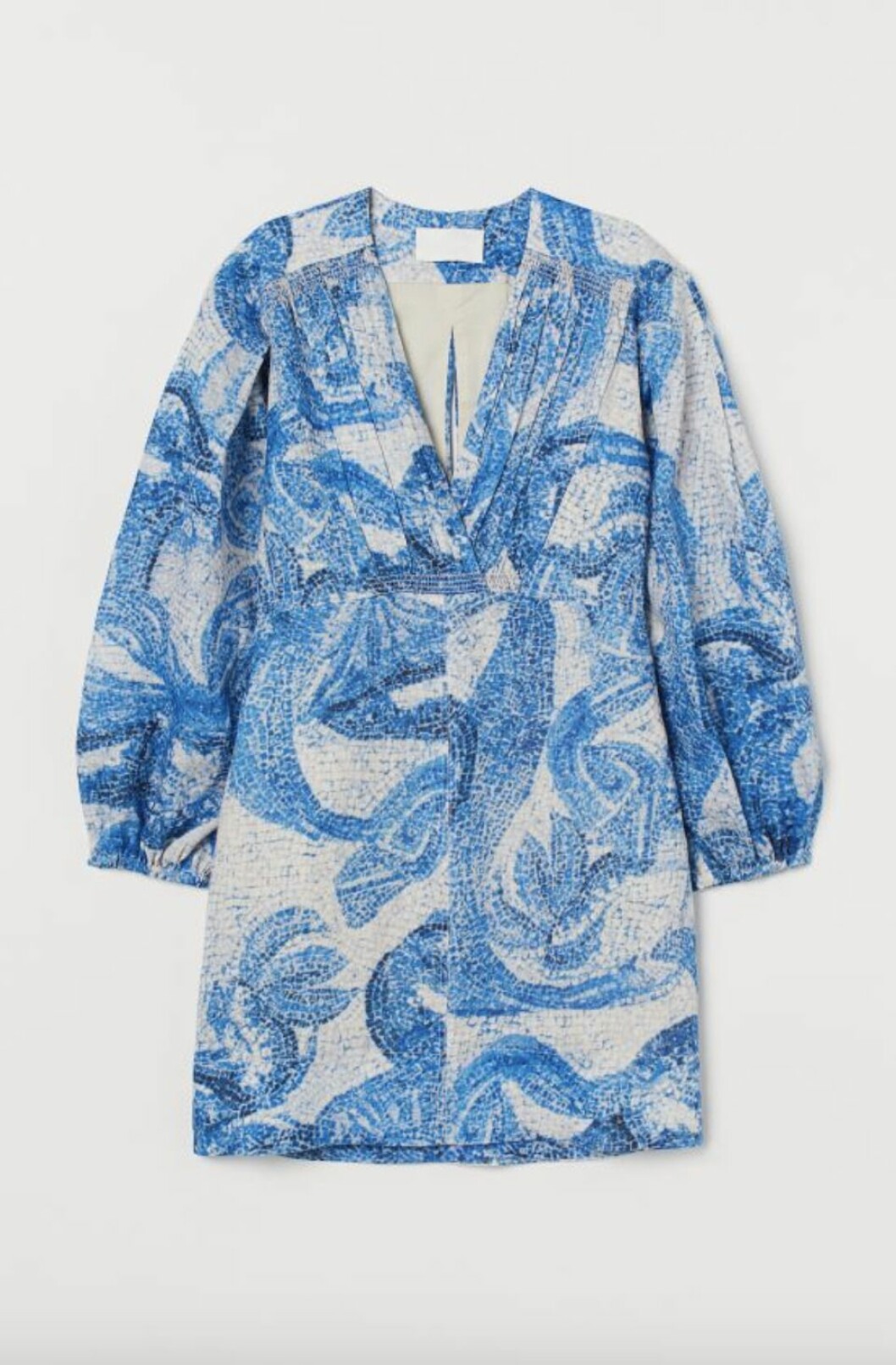 mönstrad linneklänning från H&M-
