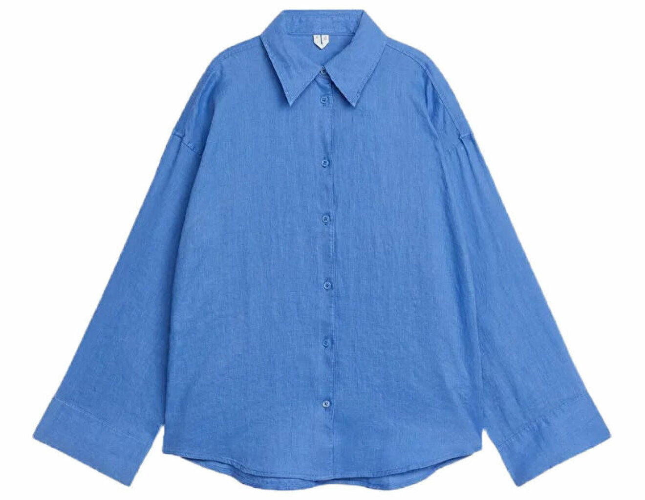 blå skjorta i linne från arket