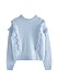 Stickad ljusblå tröja med söta volangdetaljer från & other stories