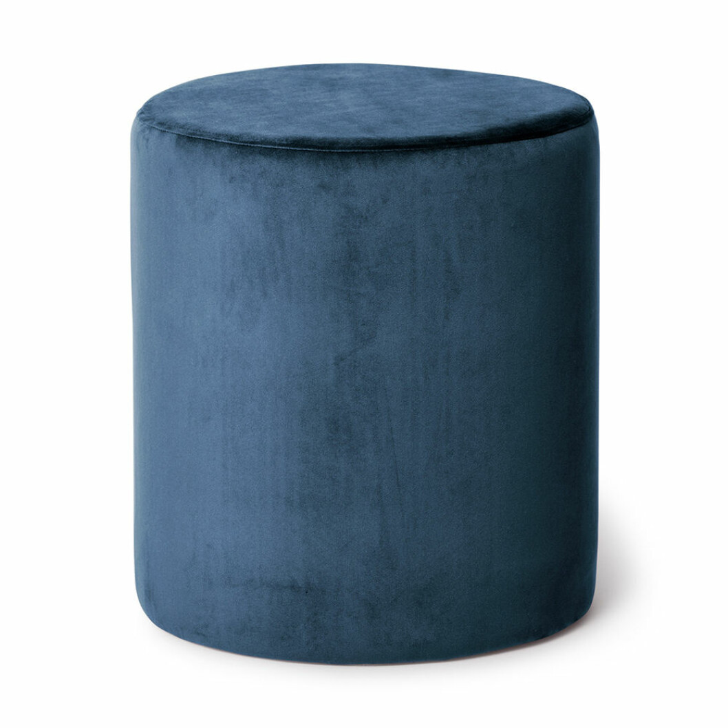 Sittpuff i blå sammet från åhléns
