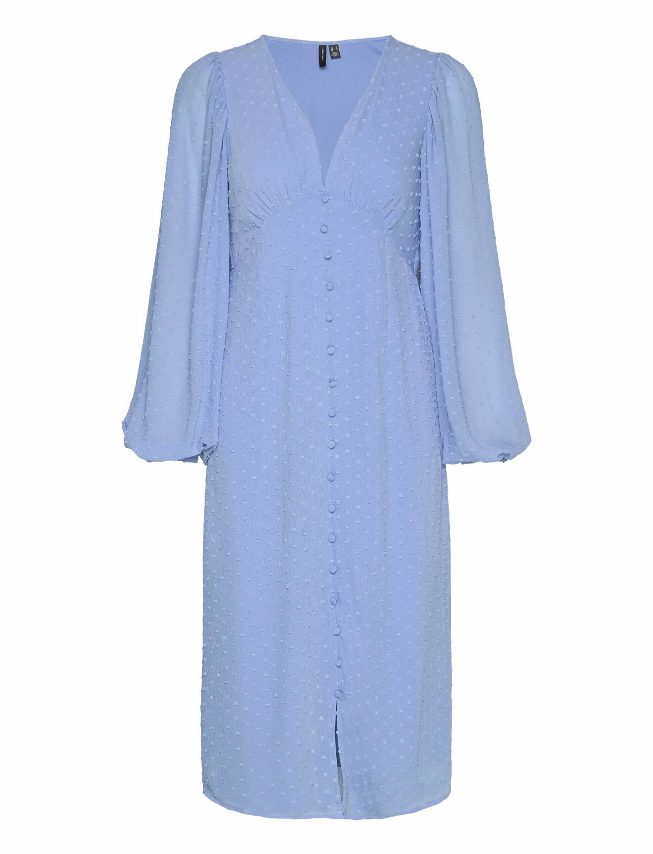 blå klänning med knappar från vero moda