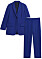 kornblå kostym med kavaj och tillhörande kostymbyxor i rak modell från Arket