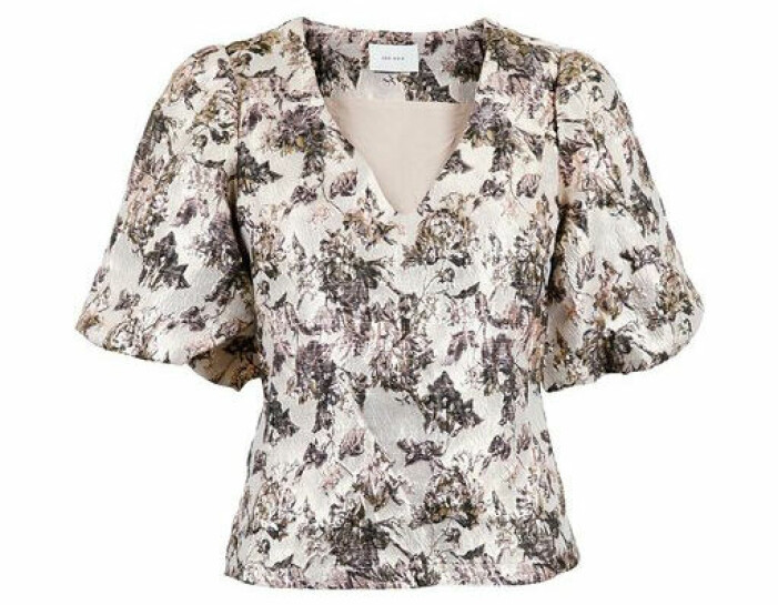 blommig blus puffärm