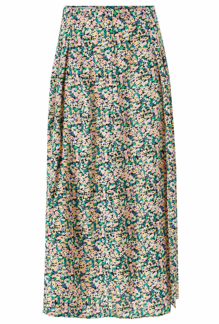 blommig satinkjol