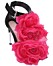 Svarta klackskor med rosa rosor från Alexander McQueen