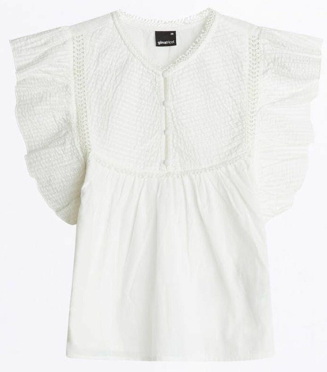 vit blus från Gina tricot.