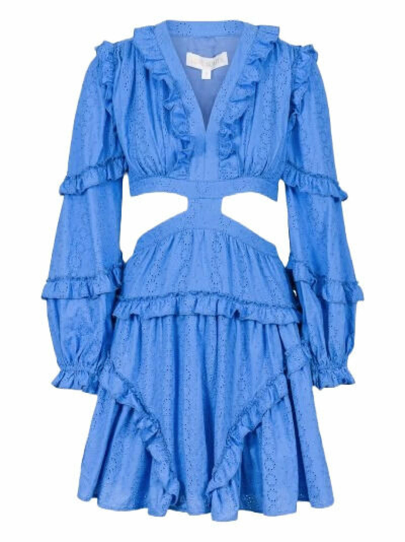 kort blå klänning i bohemisk stil