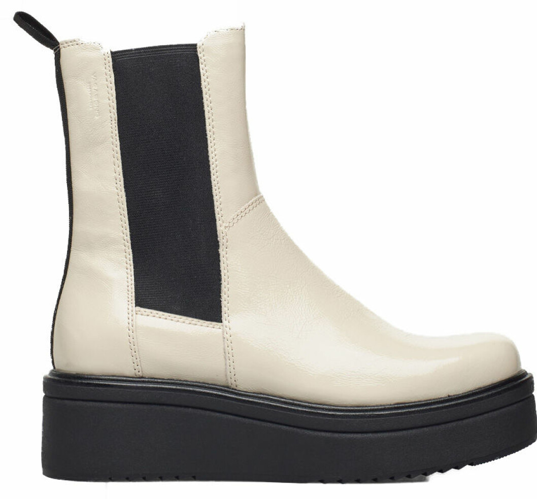 Vita boots från Vagabond med chunky sula och högt skaft