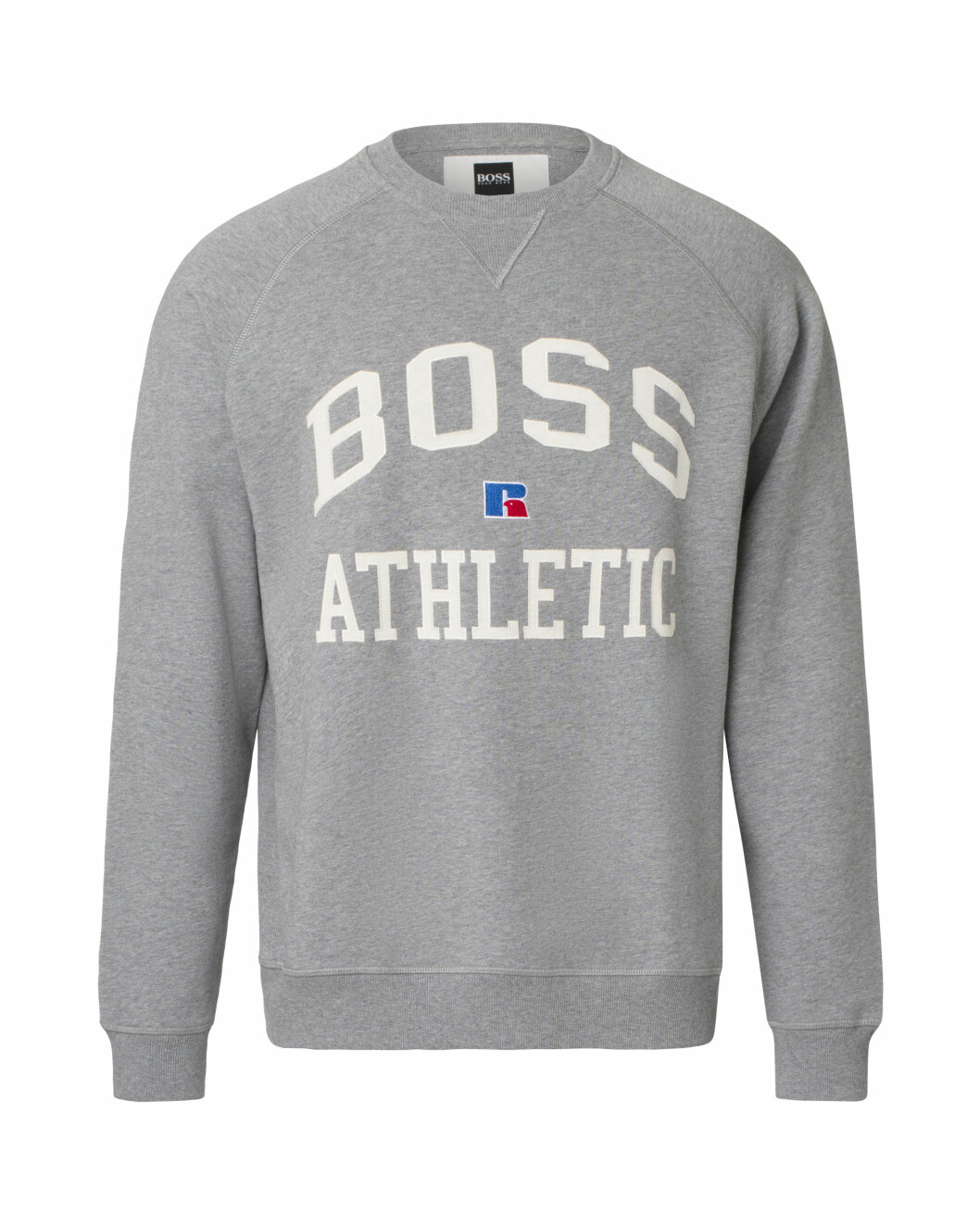 BOSS x Russell Athletic grå hoodie