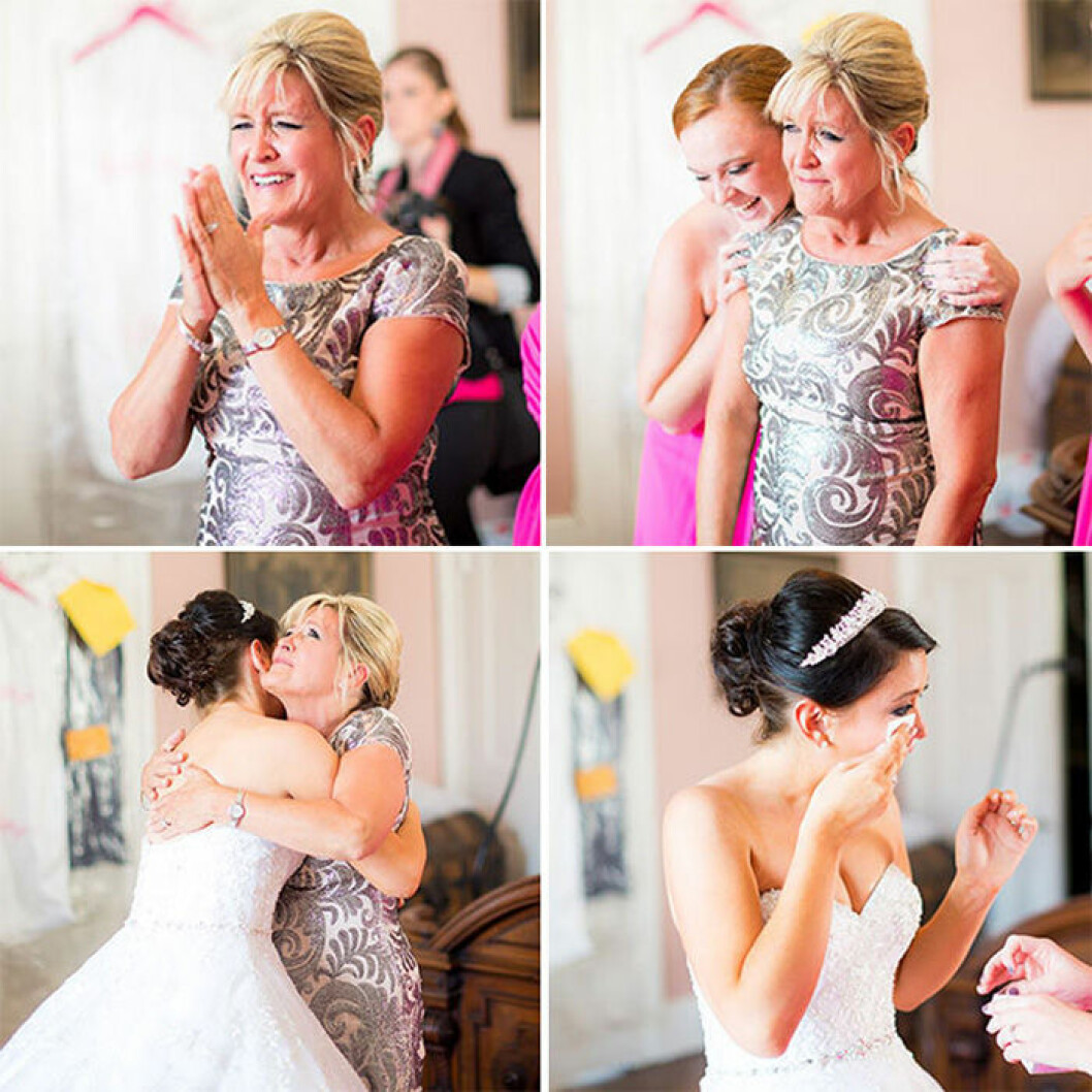 Foto: <a href="http://edenblissweddings.com" target="_blank" rel="noopener">Edenbliss Weddings</a> En mamma ser sin dotter innan vigseln och kan inte hålla tårarna tillbaka