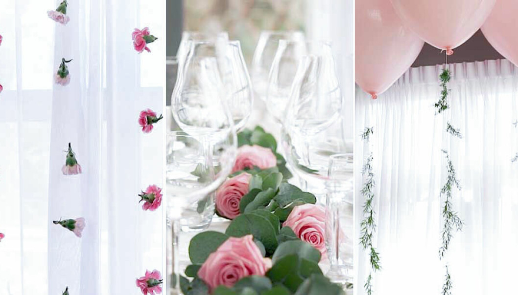 DIY: 3 vackra bröllopsdekorationer i grönt och rosa