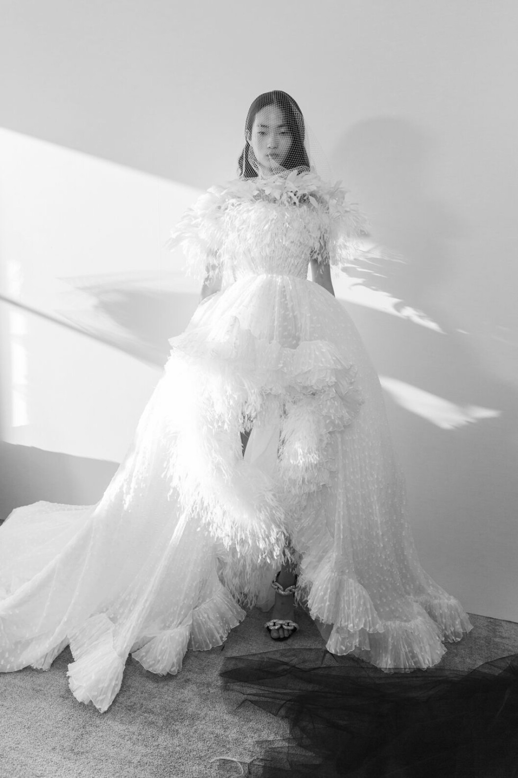 Giambattista Valli Giambattista Valli kort klänning med ett längre släp