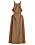brun midiklänning med cutout och öppen rygg från H&amp;M