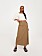 brunbeige lång kjol med omlottlagt framstycke gjord i linne från Selected Femme