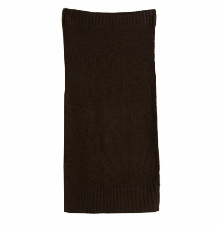 brun stickad kjol lång dam